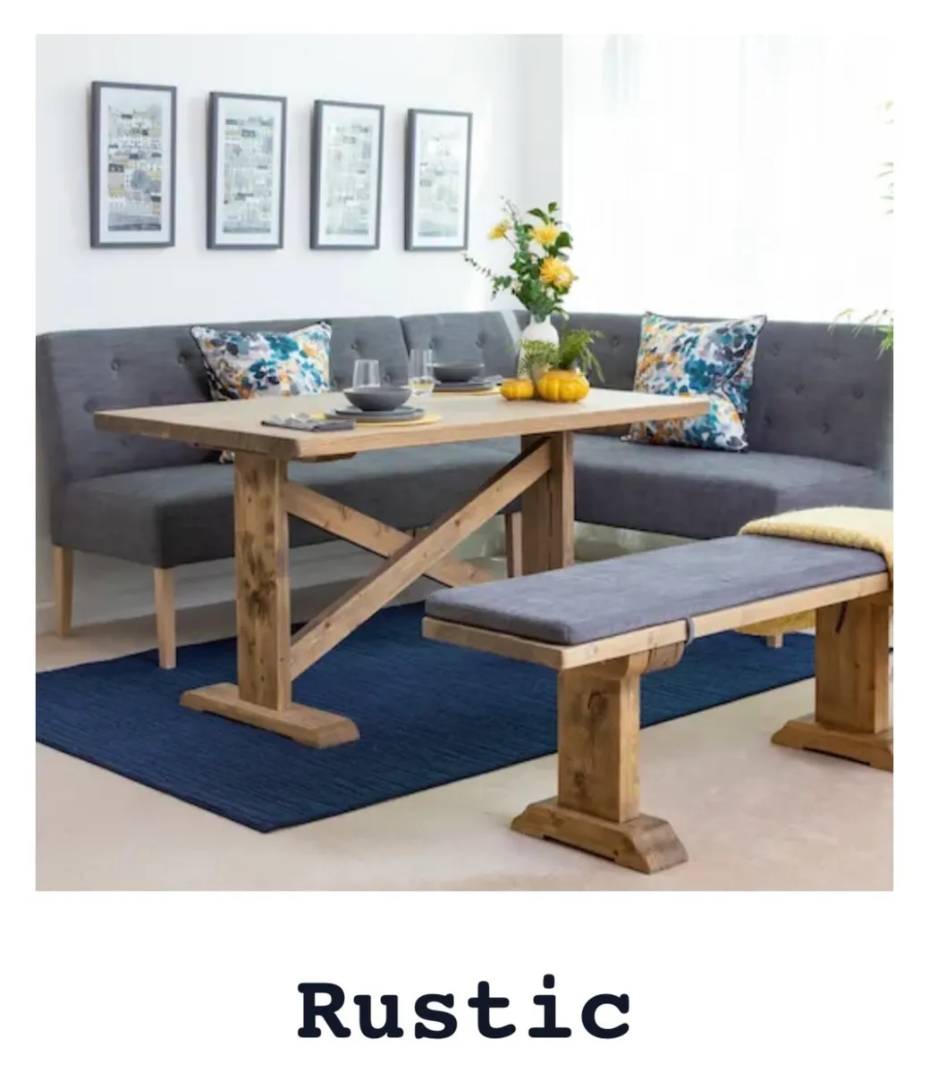 Rustic kitchen table and L bench - Image 4