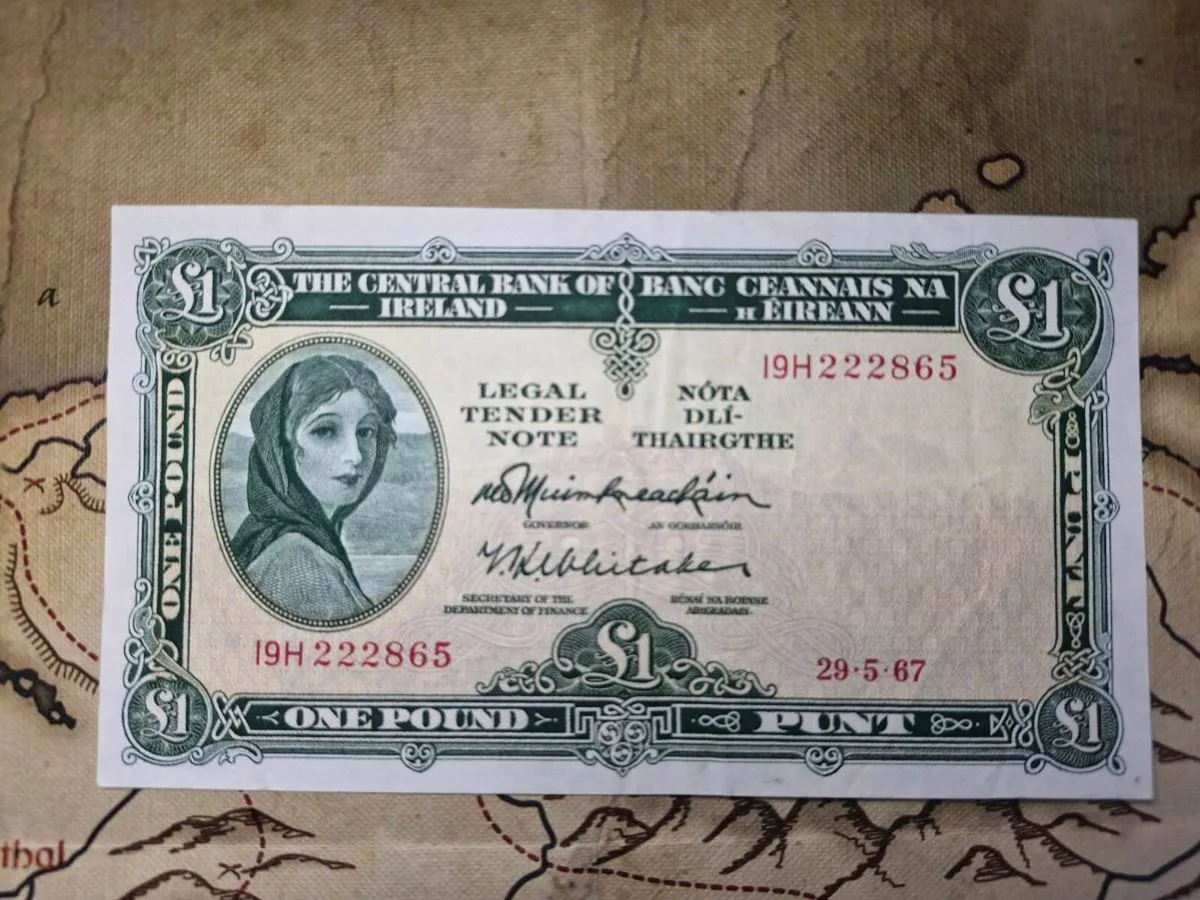 1 Pound Lady Lavery 29/5/67 IRISH NOTE - Image 1