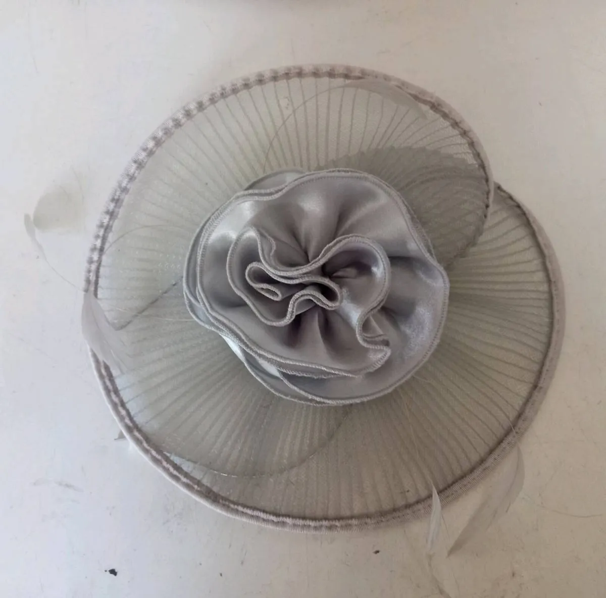 J Bees Millinery Silver Grey Headpiece - Image 1