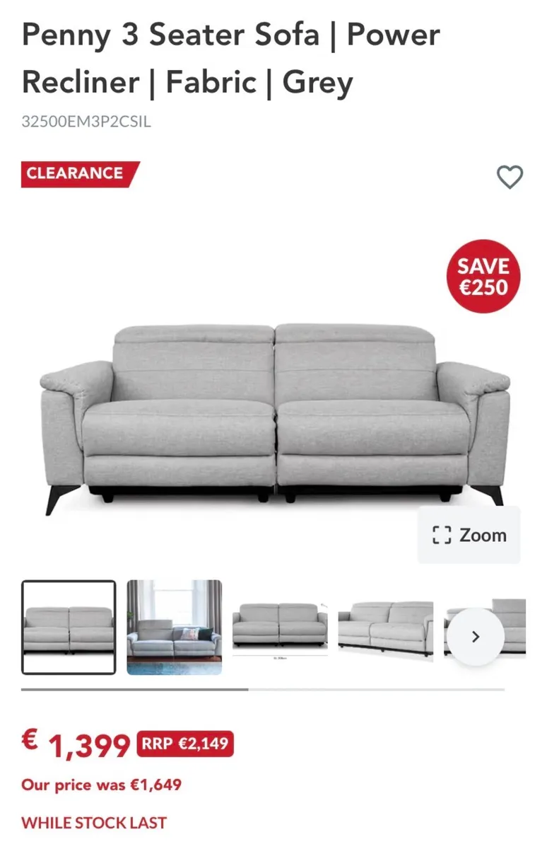Penny 3 Seater Recliner Couch - Image 2