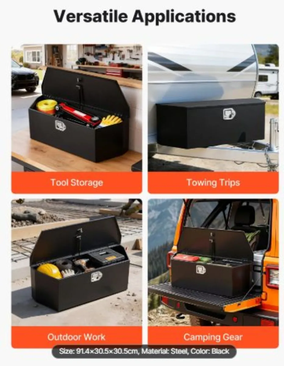 Trailer Tongue Box, 914 x 314 x 305 mm Steel Trail - Image 4