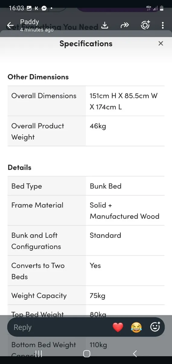 Small single bunk bed - Image 2