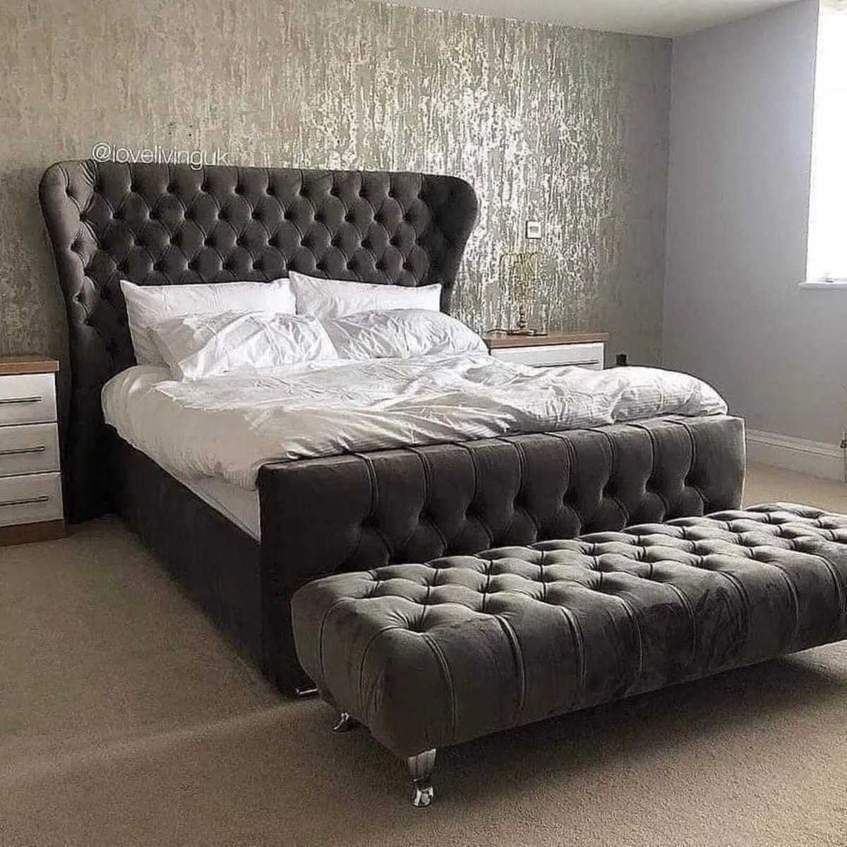 Double & King Size Bed Frame With Mattress Opt - Image 4
