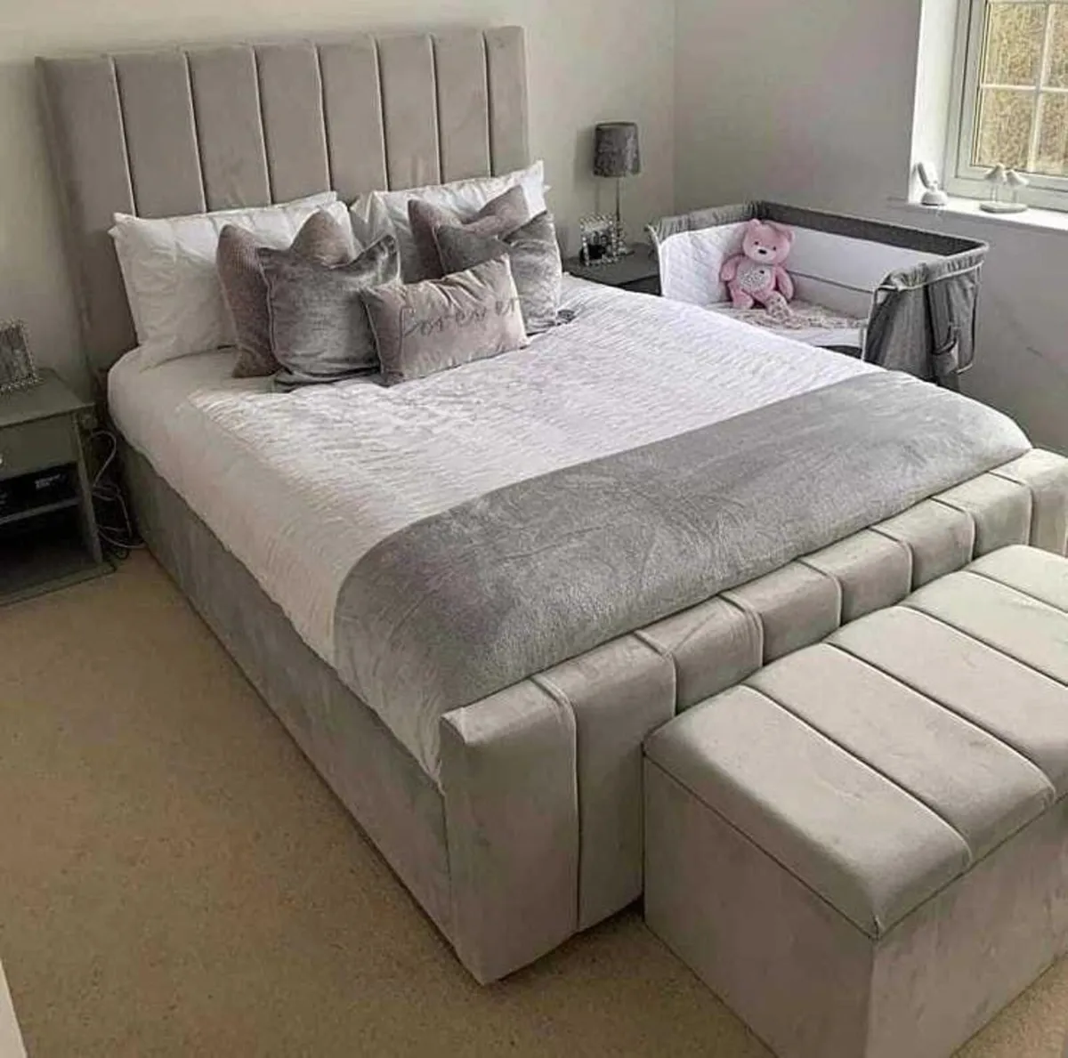 Double & King Size Bed Frame With Mattress Opt - Image 1