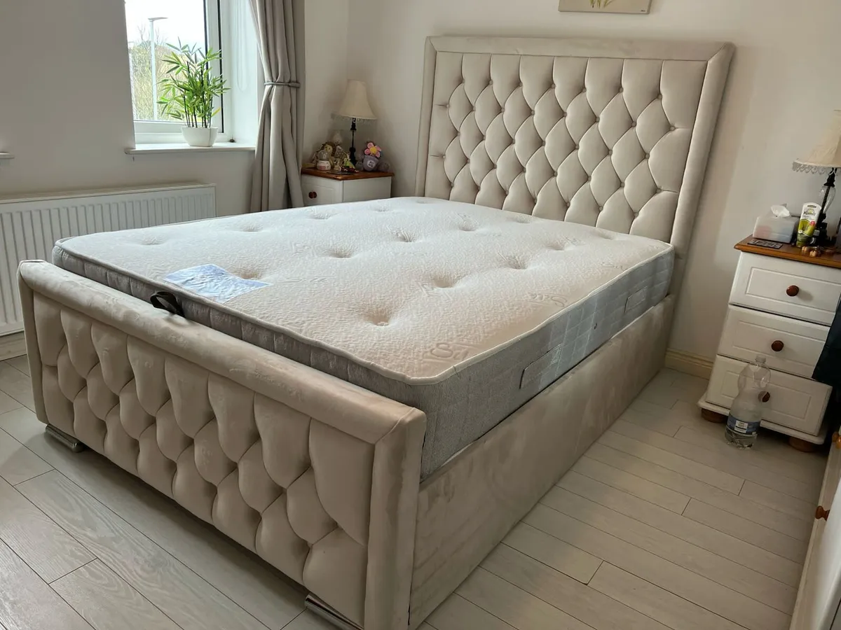 Double & King Size Bed Frame With Mattress Opt - Image 2