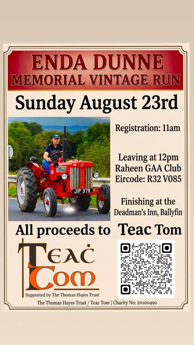 Enda Dunne Memorial Vintage Run - Sunday 23rd Aug