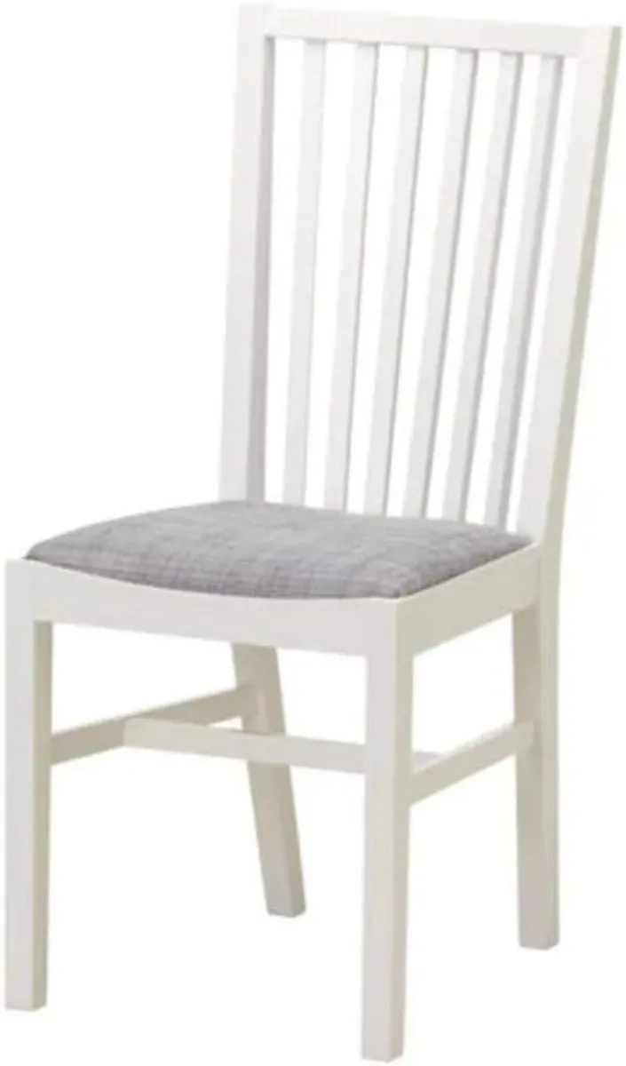 IKEA NORRNÄS Dining Chairs – White / Isunda Grey - Image 1