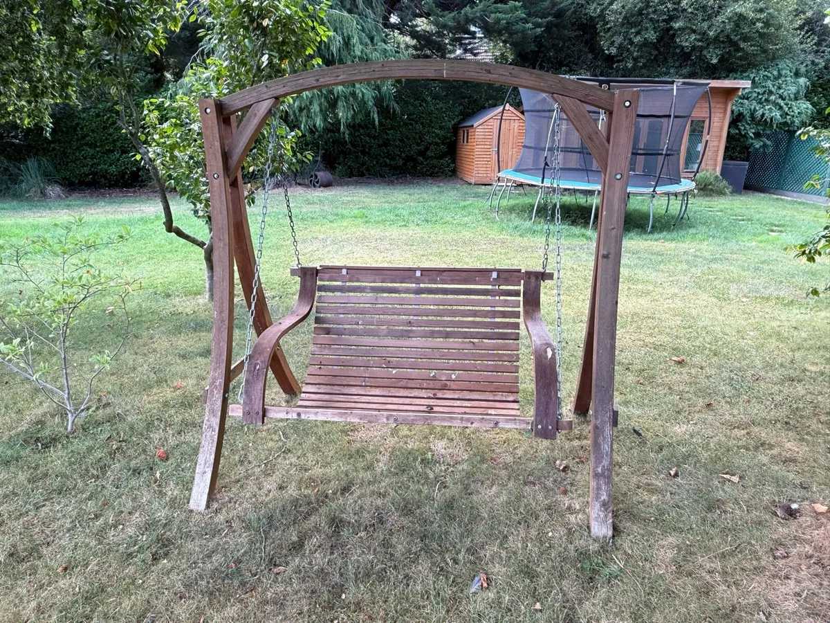 Wooden Garden Swing Chair – Good Condition - Image 2