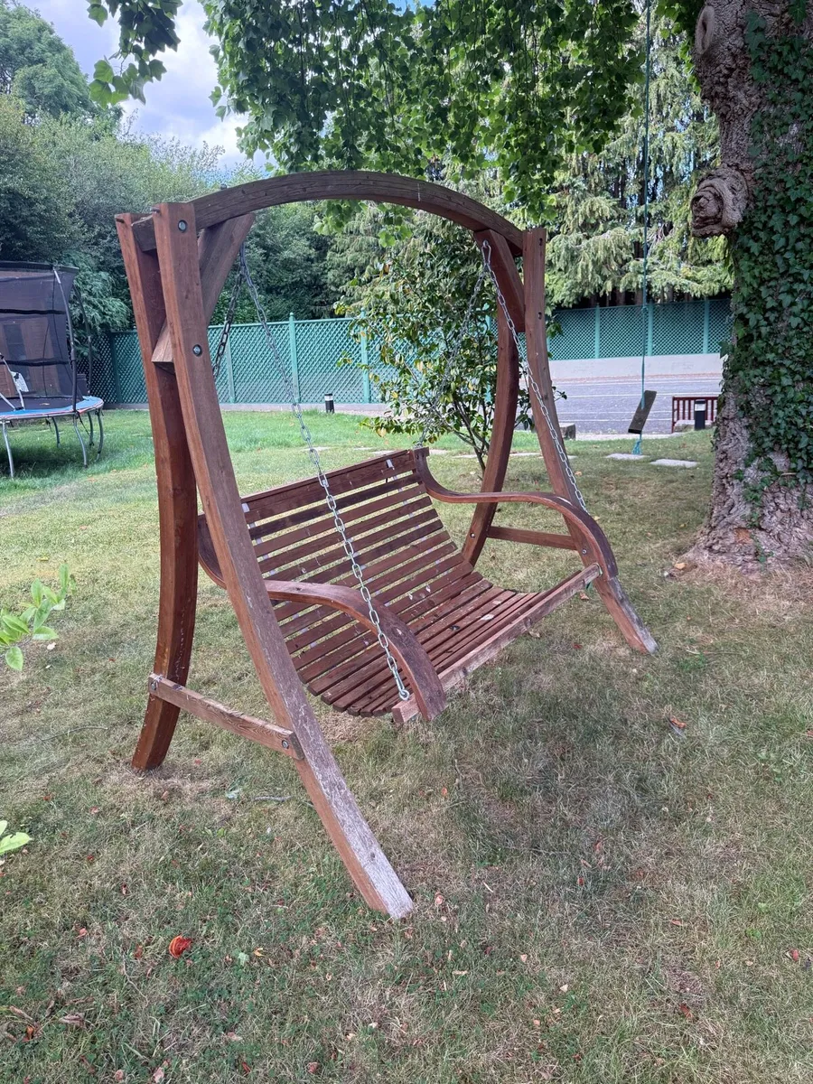 Wooden Garden Swing Chair – Good Condition - Image 3