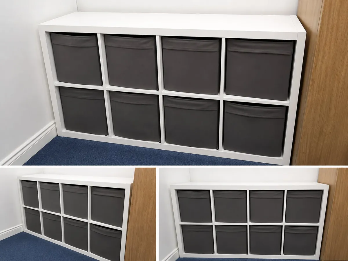 IKEA KALLAX Shelf with 8 Storage Boxes – €70