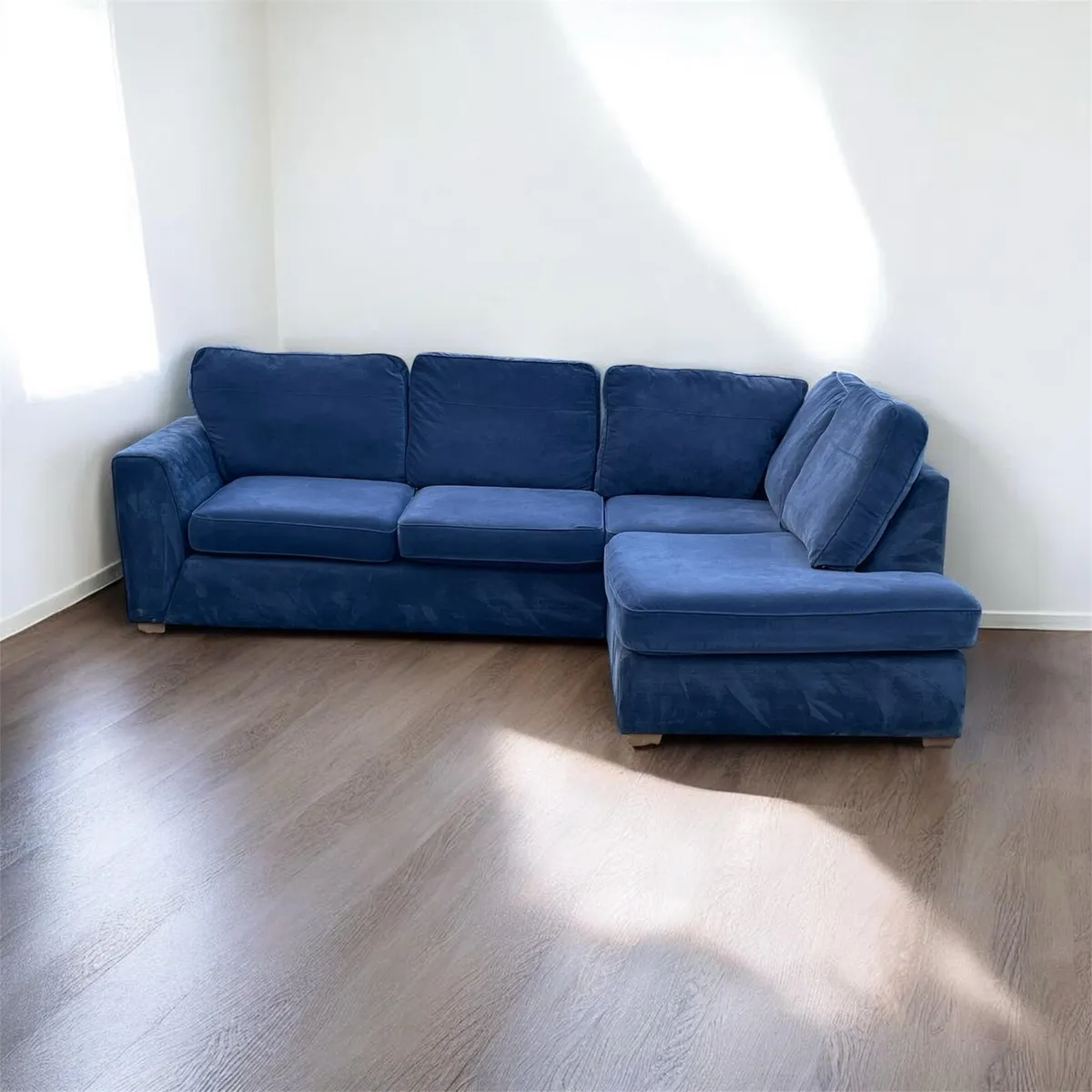 Dfs L shaped corner sofa + footstool - Image 1