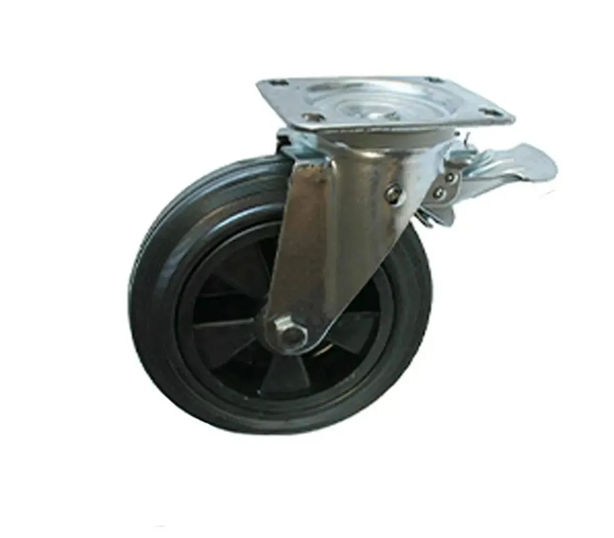 Castor Wheels 200mm Industrial Brake Wheels - Image 1