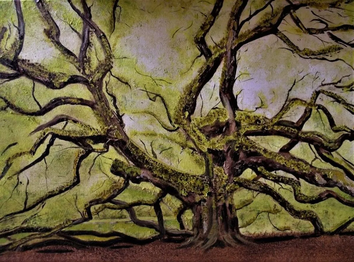 Big Tree painting ,  acrylics on canvas