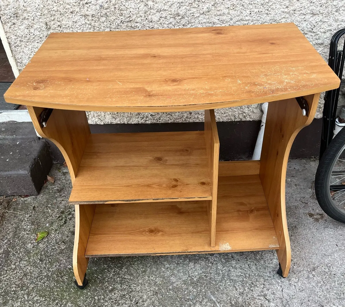 Wooden Desk on Wheels - Image 1
