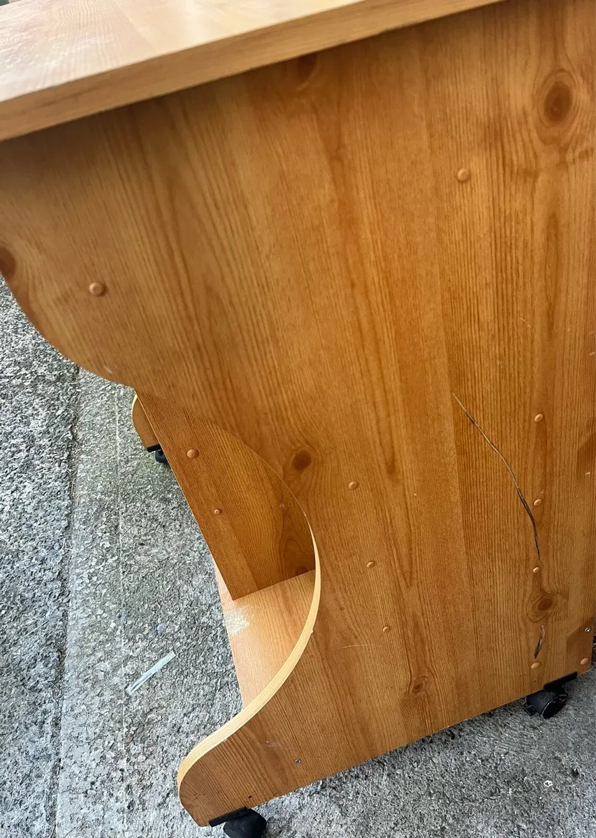 Wooden Desk on Wheels - Image 3
