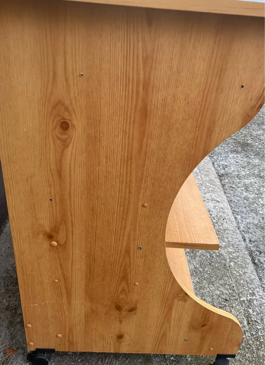 Wooden Desk on Wheels - Image 4