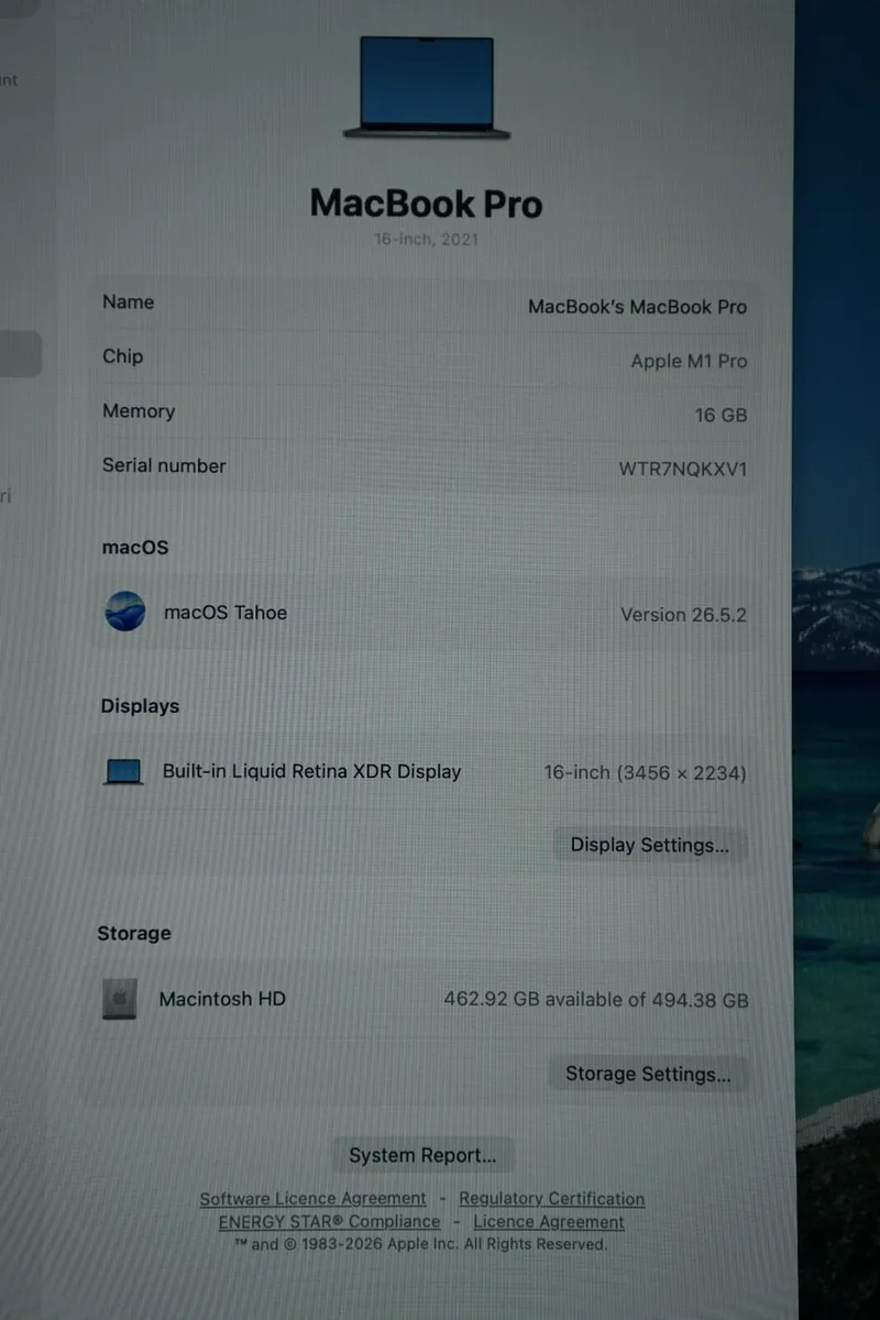 MacBook Pro 16" 2021 M1 Pro | 16GB | 512GB - Image 2