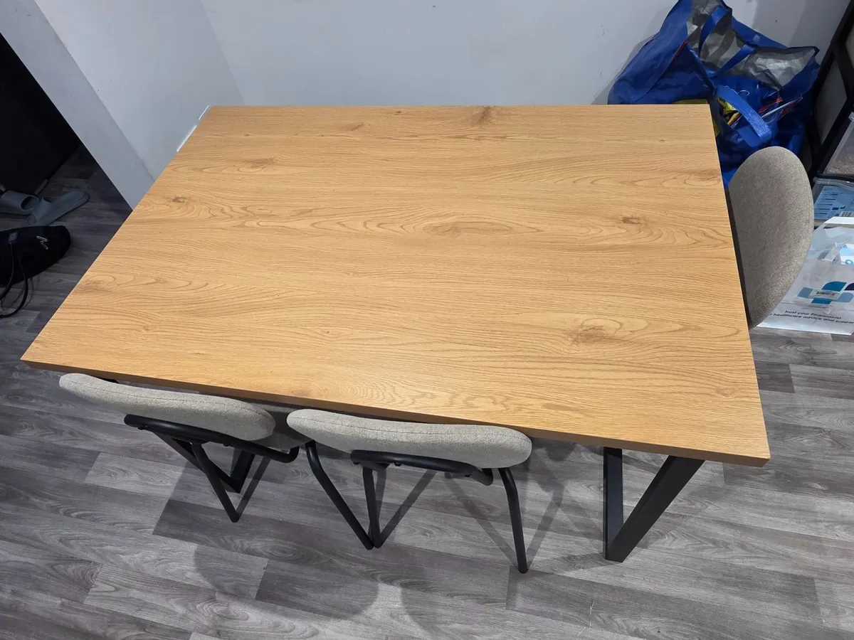 Dining Table & 3 Chairs - Image 2