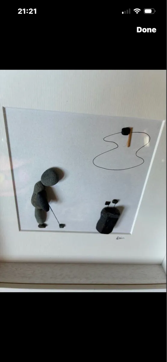 Original Pebble Art Golf Display/ Prize - Image 2