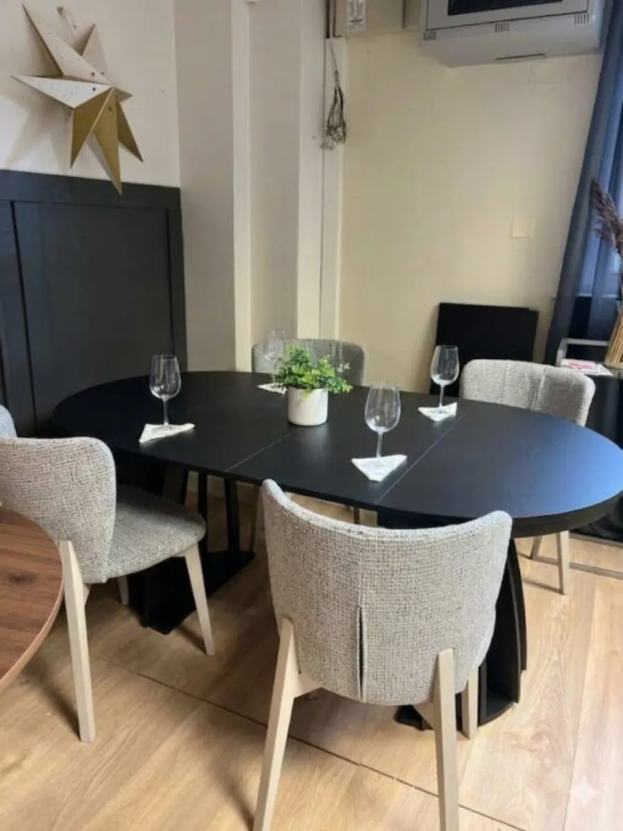 Axis Black Extendable Dining Table 100 to 140cm - Image 1