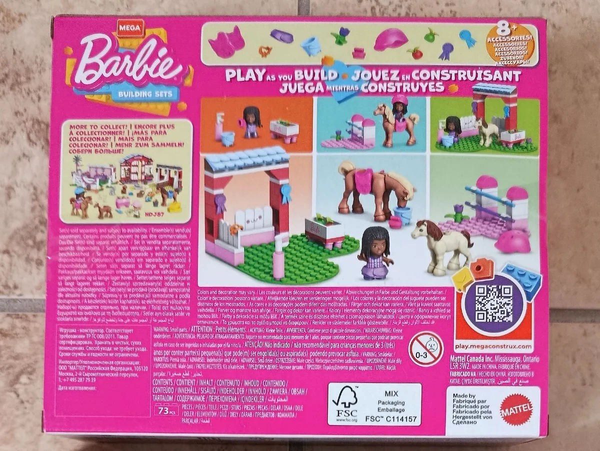 2xBarbie Building Set Horse Jumping Farmers Market - Image 2