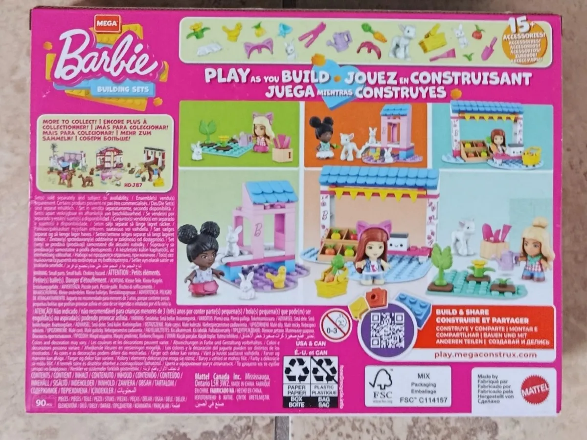 2xBarbie Building Set Horse Jumping Farmers Market - Image 3