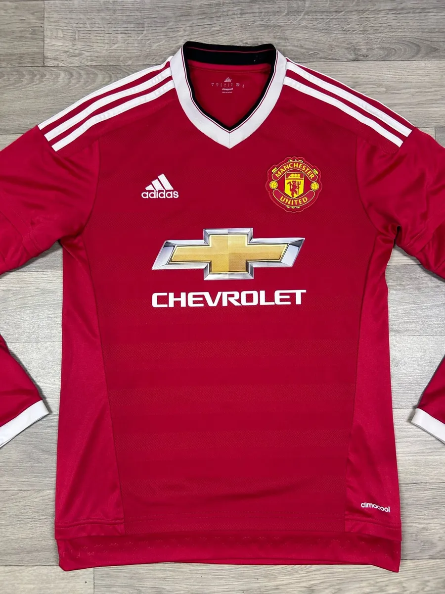 Manchester United Long Sleeve Home Jersey Shirt - Image 2
