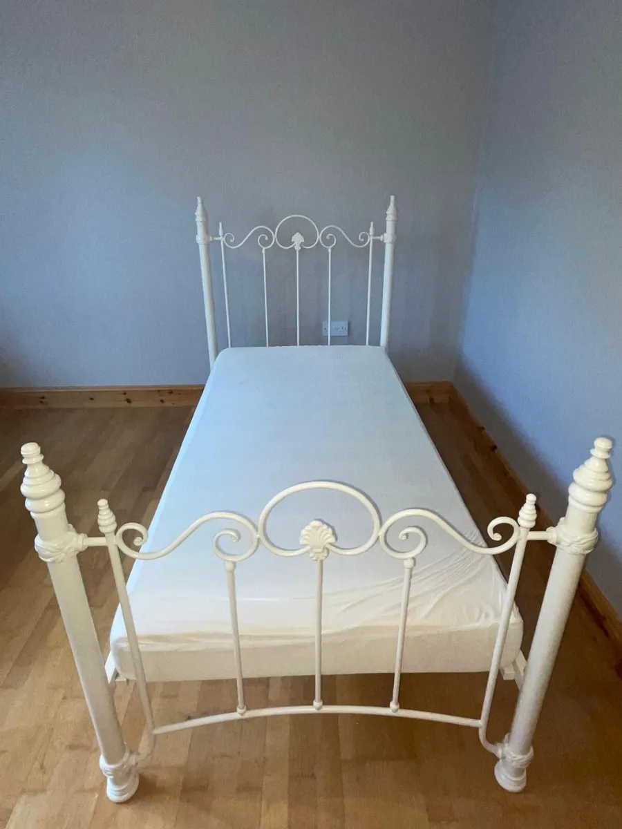 Ivory Metal Framed Single Beds - Image 3