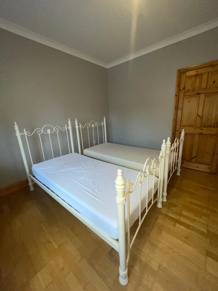 Ivory Metal Framed Single Beds - Image 4
