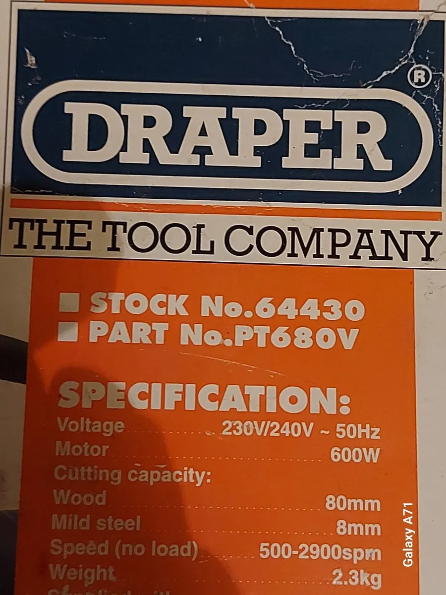 Draper 600W Orbital Jigsaw Model PT680V Excellent - Image 3