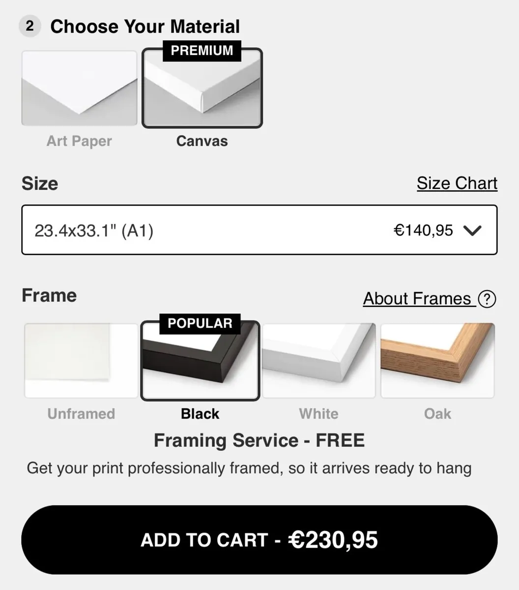 Framed Canvas Artwork A1 23.4 x 33.1” - Image 4