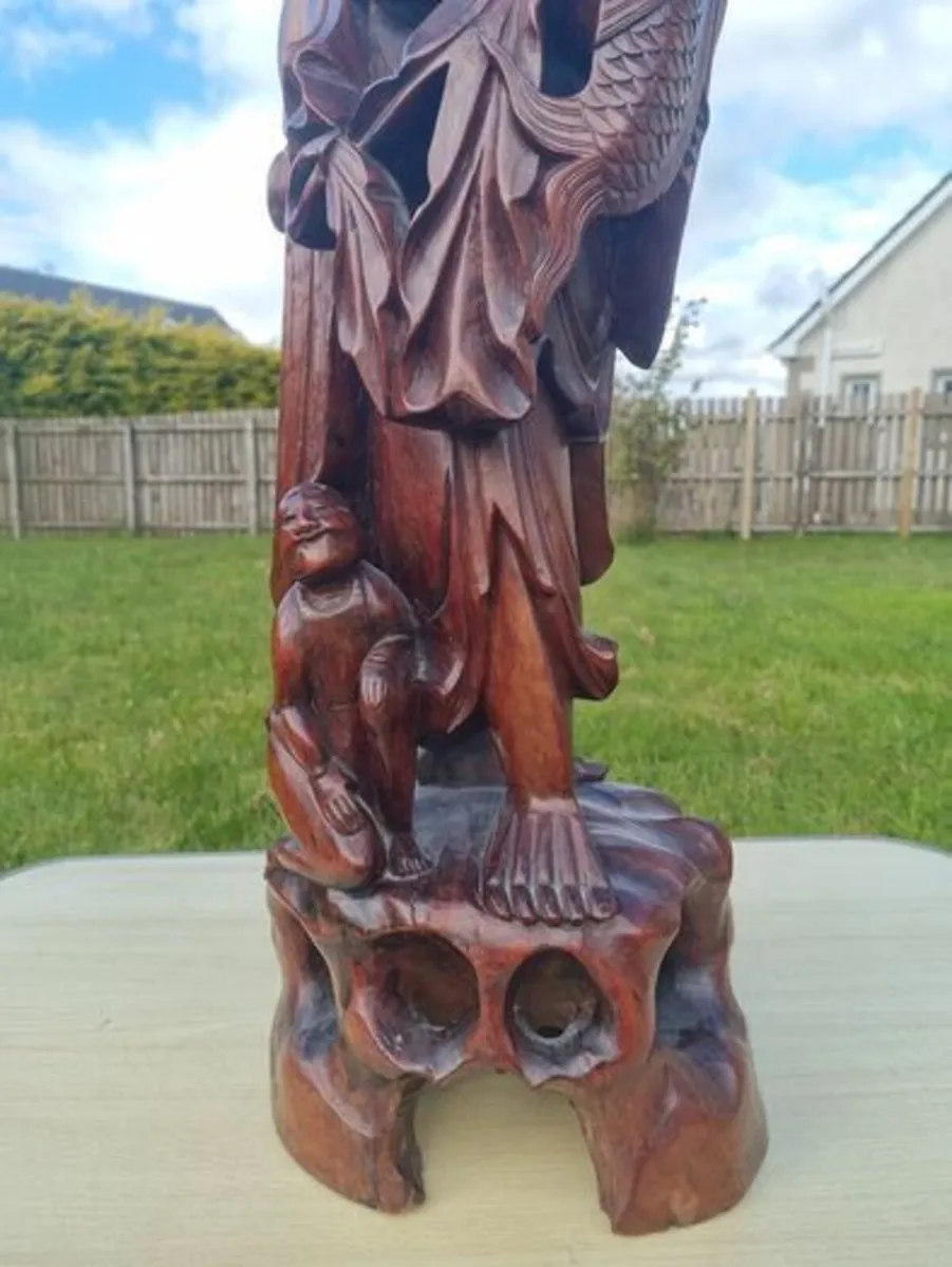 Large Chinese Antique Wooden Sculpture - Image 3