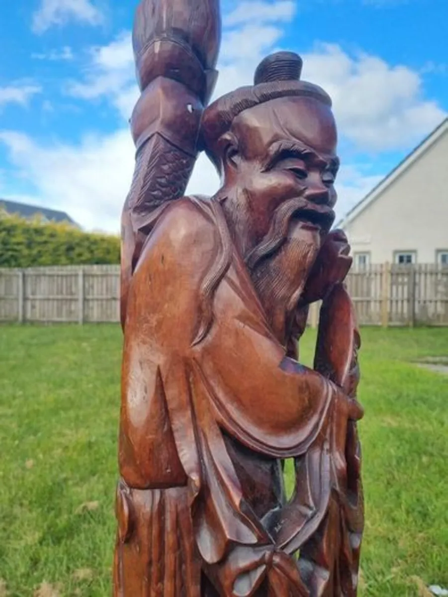 Large Chinese Antique Wooden Sculpture - Image 4
