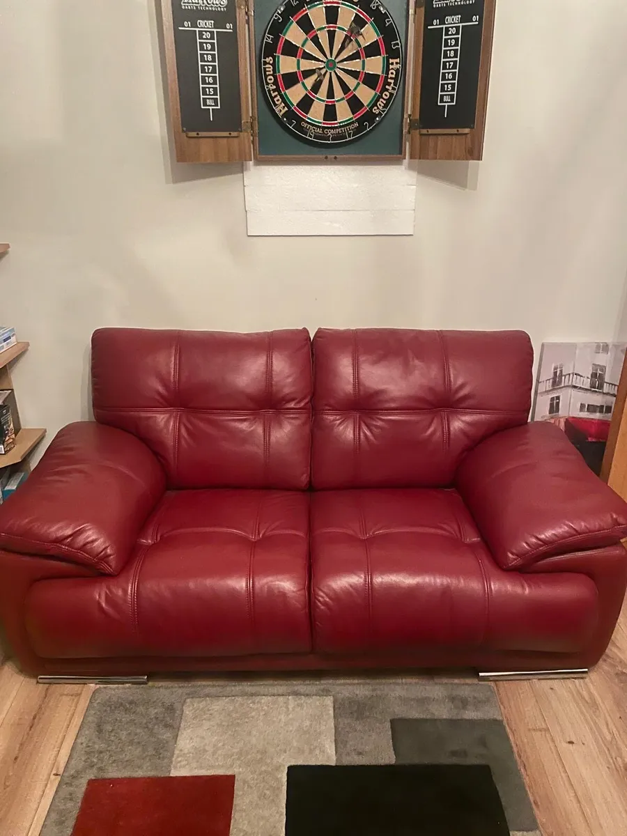 Two Seater Leather Couch - Image 1