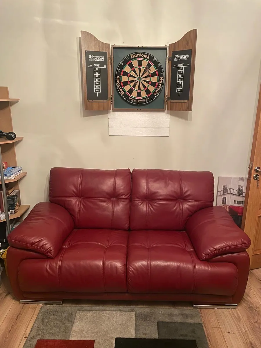 Two Seater Leather Couch - Image 2