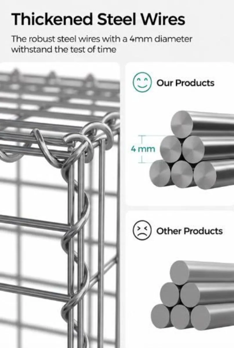 2 x Gabion baskets (100x50x30) FREE P&P - Image 3