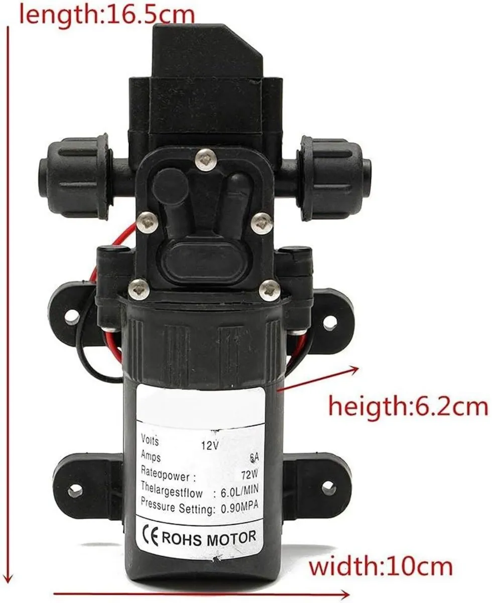 Water Pump 12V High Pressure Self Priming 6L/min - Image 2