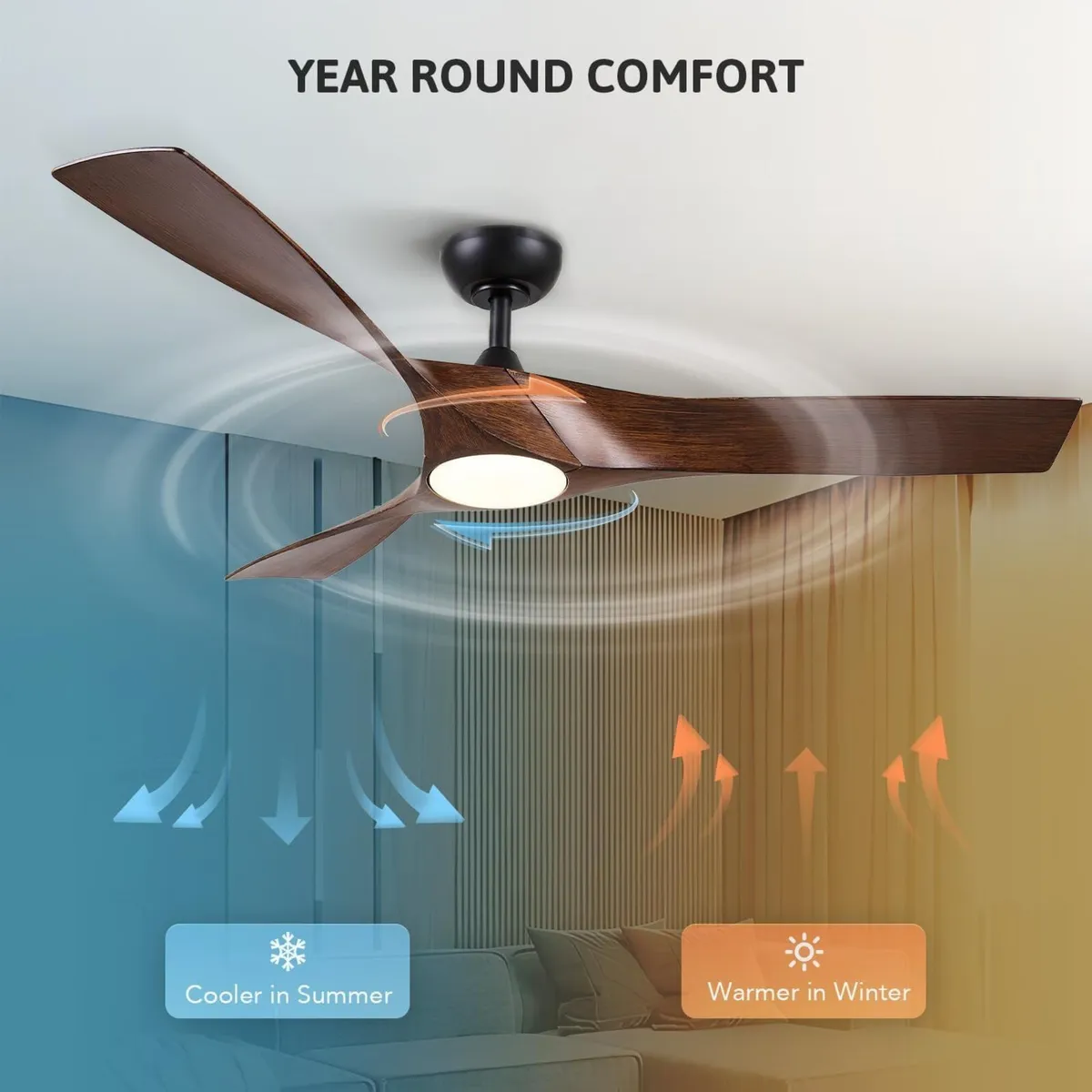 52 Inch Ceiling Fan with Light Remote Control - Image 4