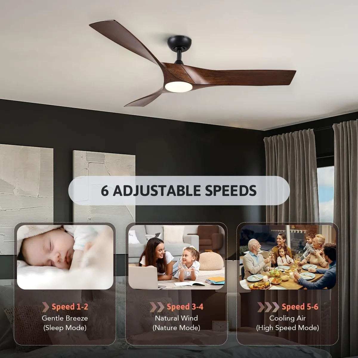 52 Inch Ceiling Fan with Light Remote Control - Image 3