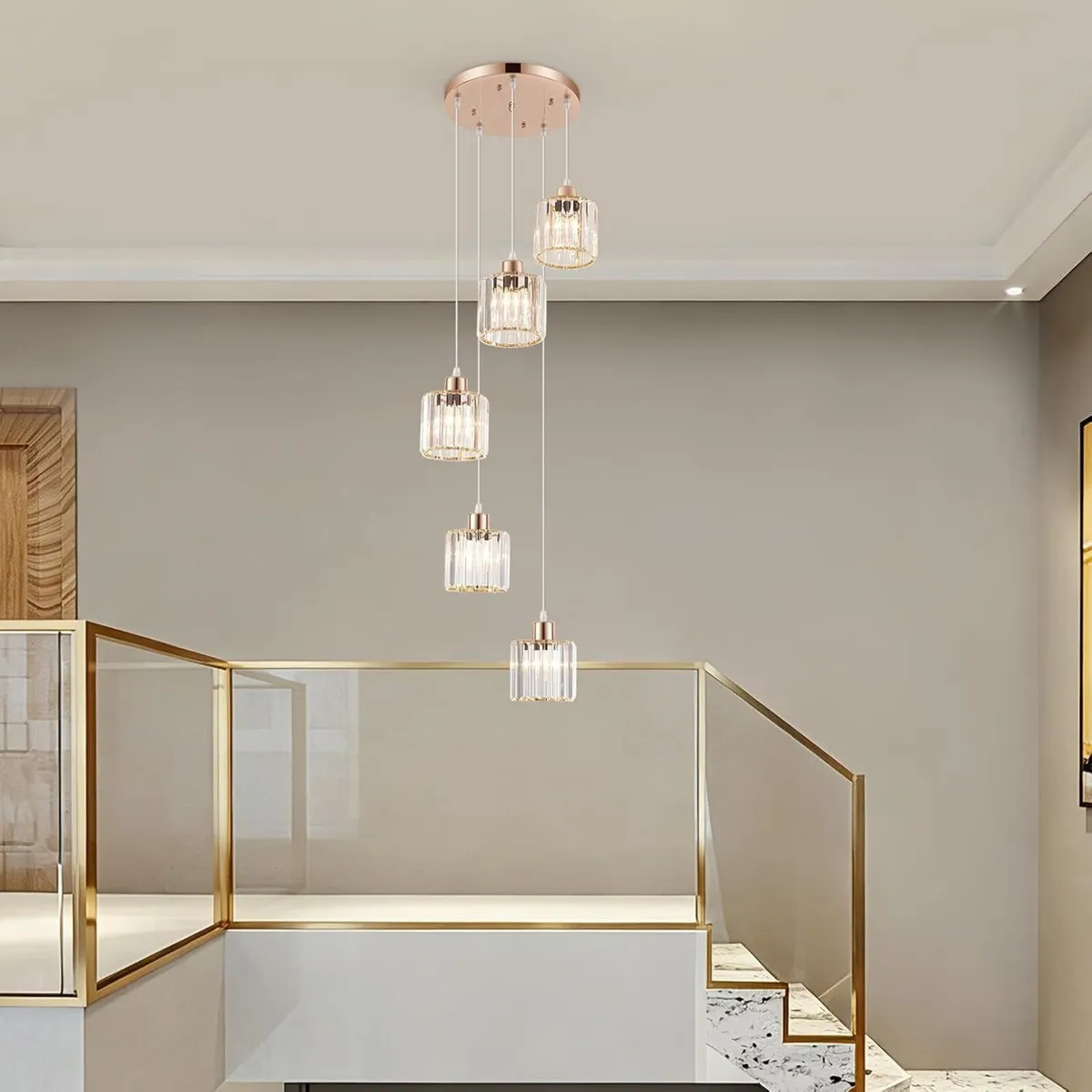 Crystal 3-Light Pendant Ceiling Light Kitchen - Image 2