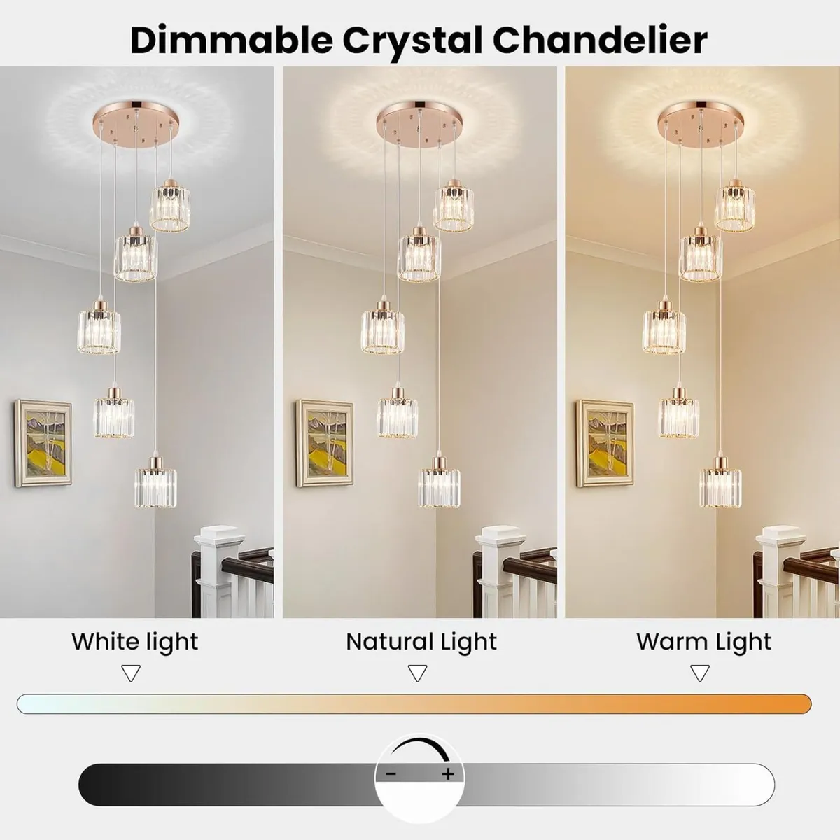 Crystal 3-Light Pendant Ceiling Light Kitchen - Image 4
