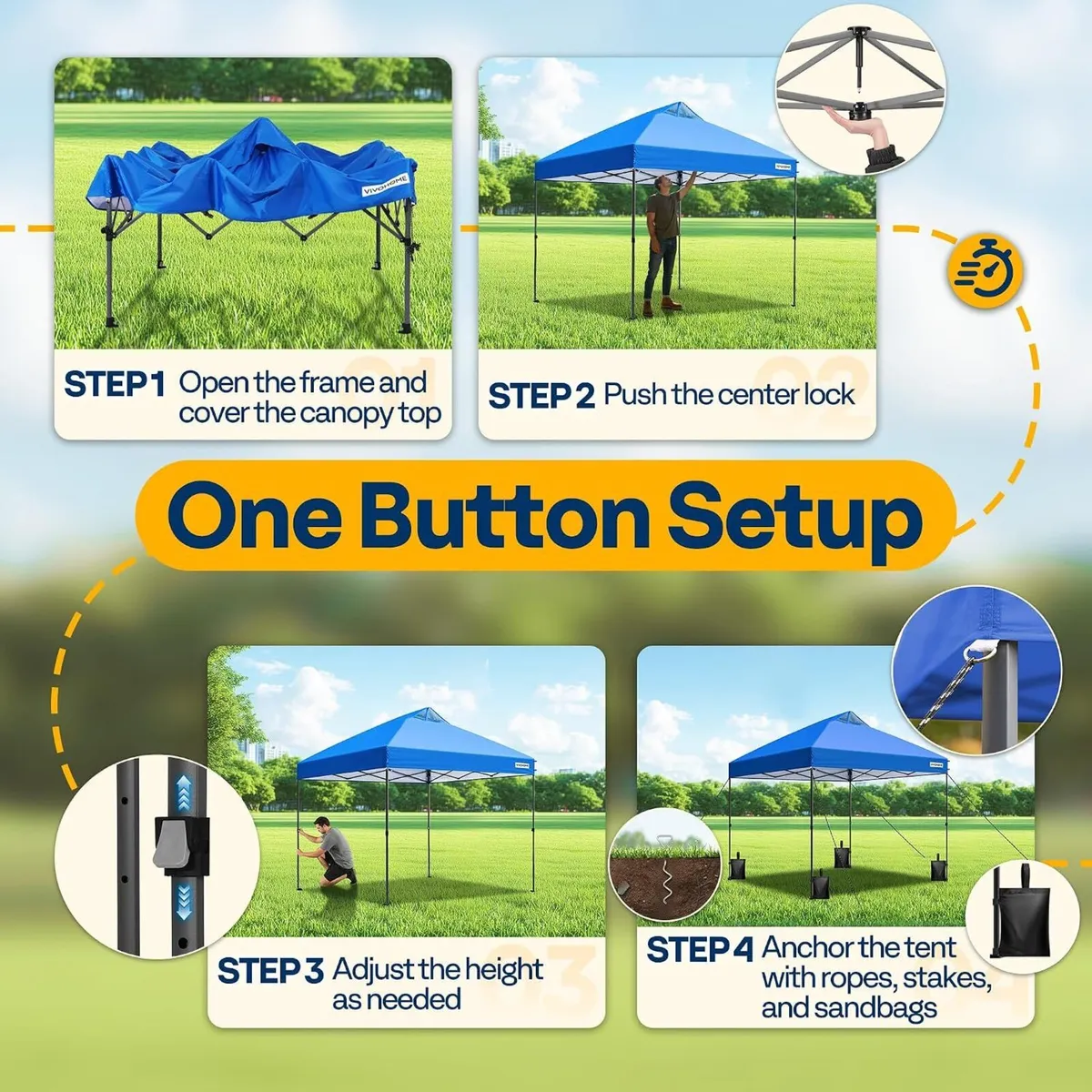 Pop Up Gazebo 3x3m Canopy Tent - Image 2