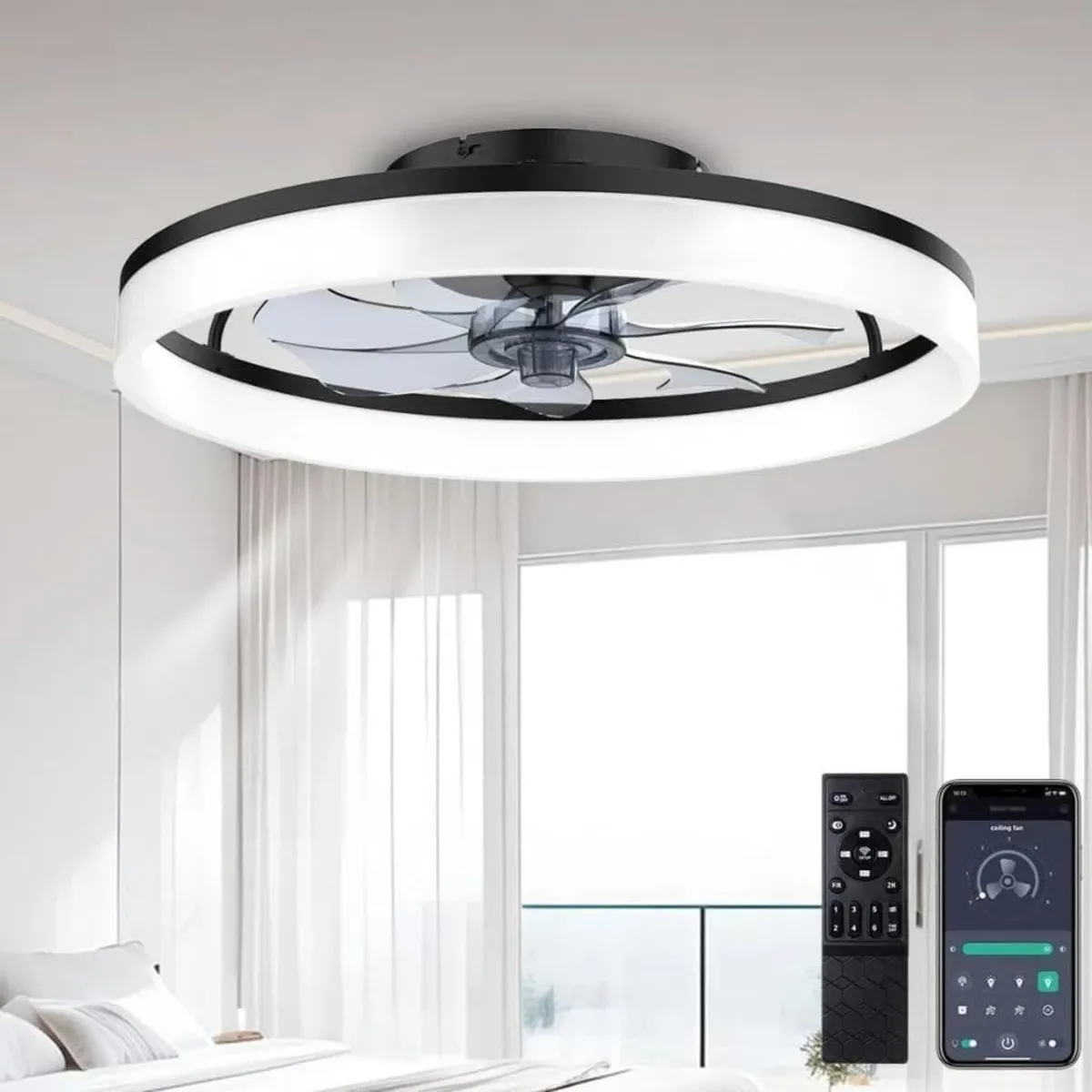 50CM Modern Ceiling Fans with Lights Reversible - Image 1