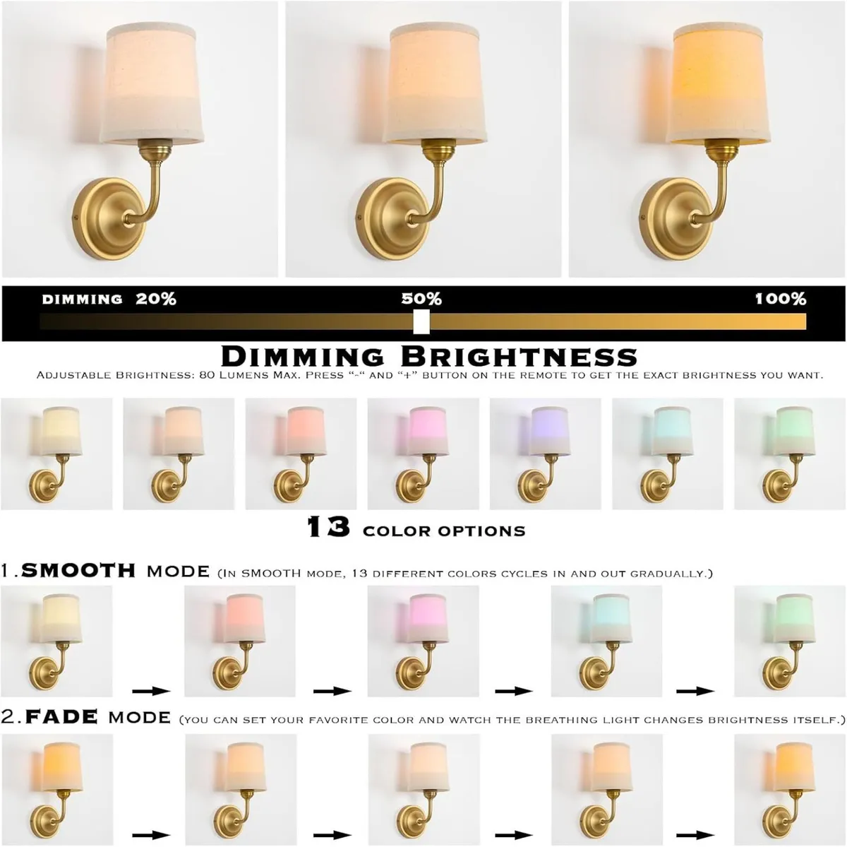 Vintage Battery Operated Wall Lights Sconce - Image 3