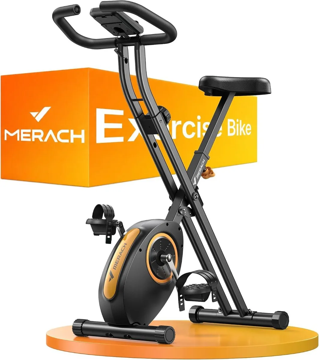 Folding Exercise Bike Home Trainer with LCD - Image 1
