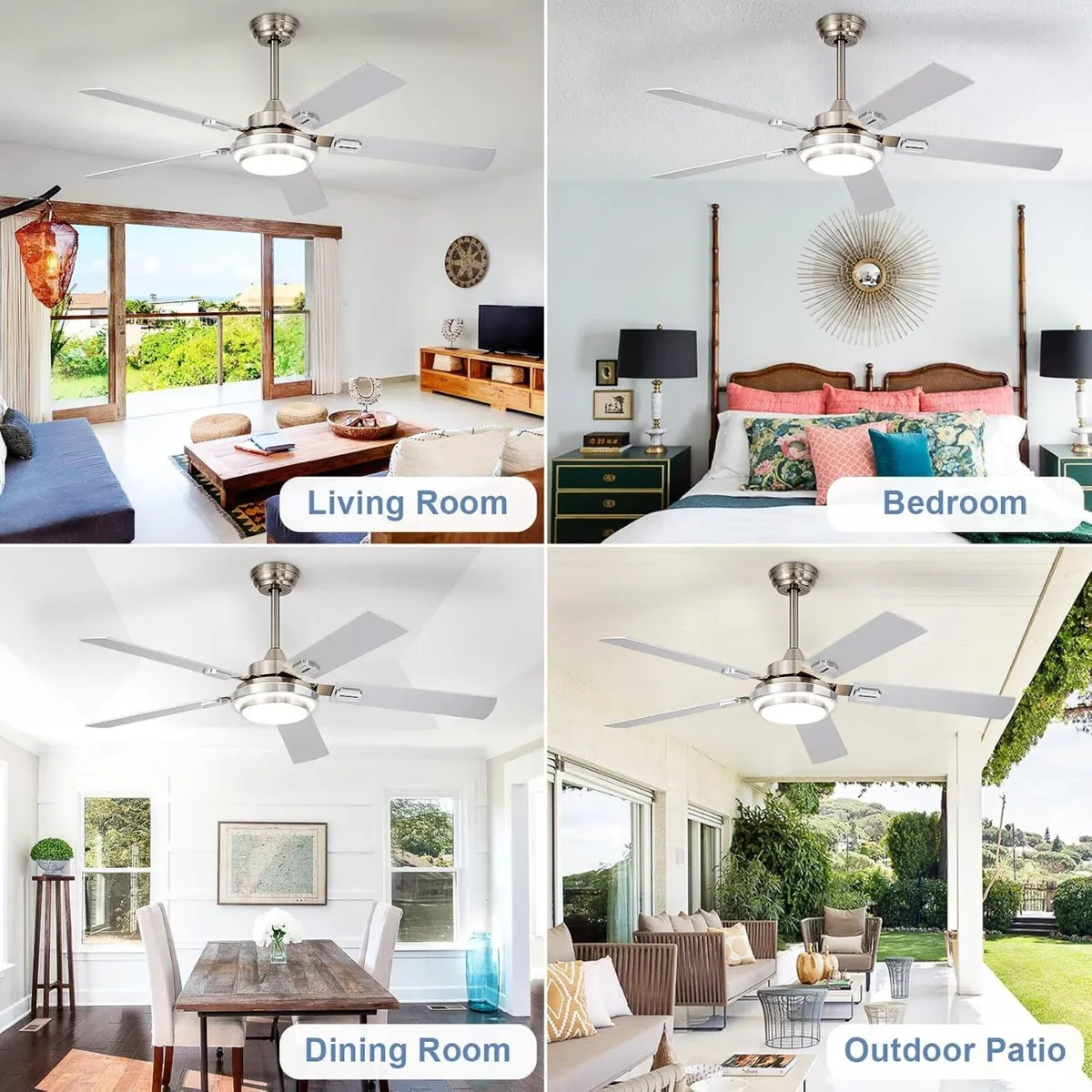 42-Inch Ceiling Fans with Lights: Caged Dual - Image 2