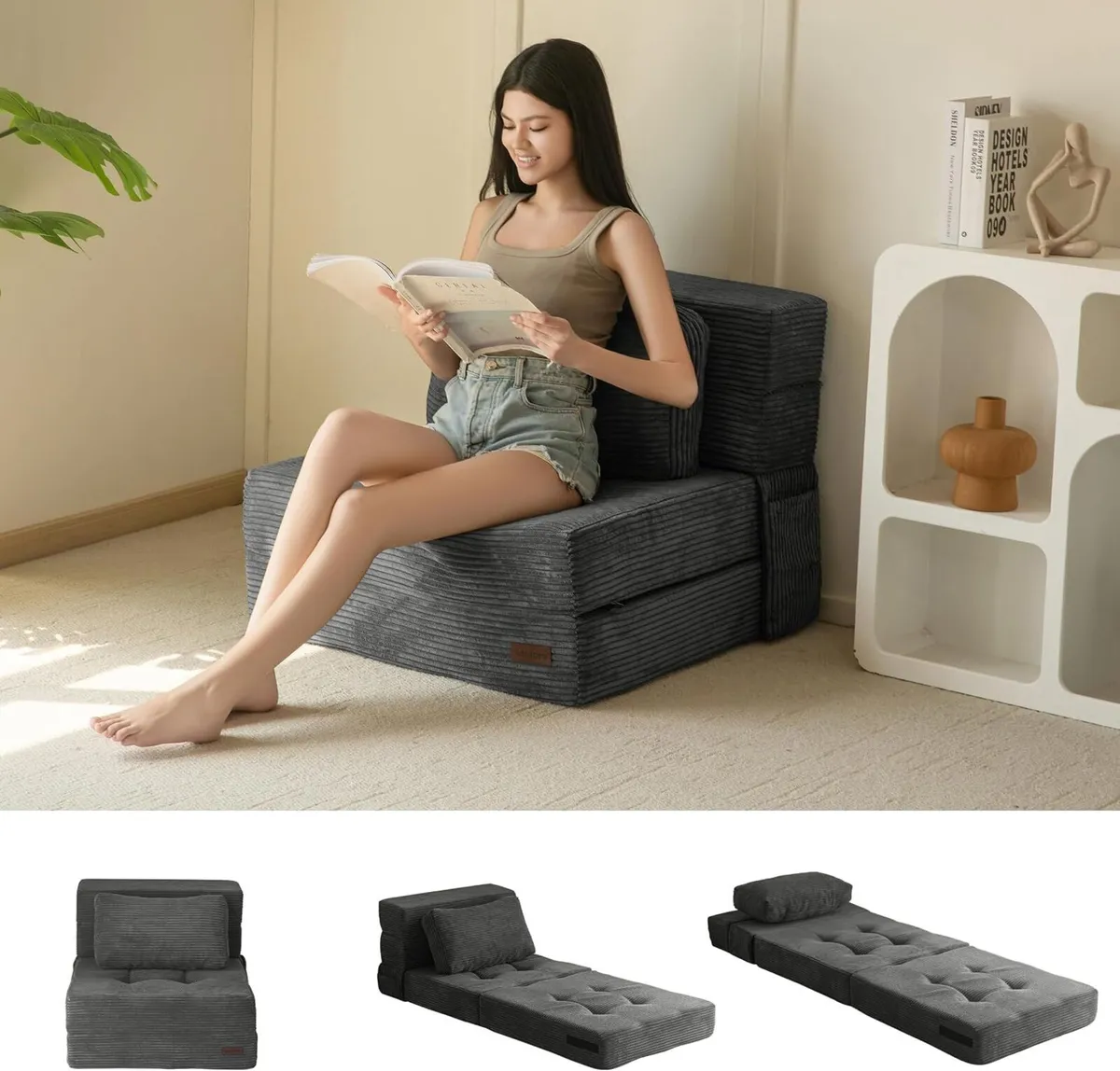 Folding Foam Sofa Bed Tri-Fold Mattress with 1 - Image 1