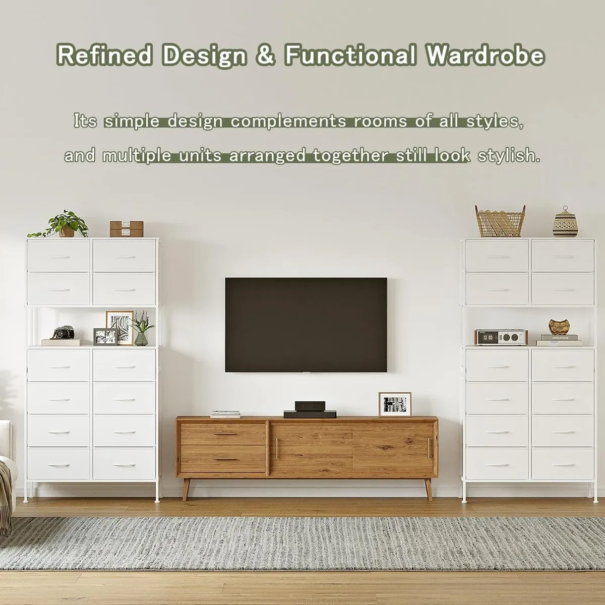Tall Chest of 12 Drawers Bedroom Storage Cabinet - Image 3