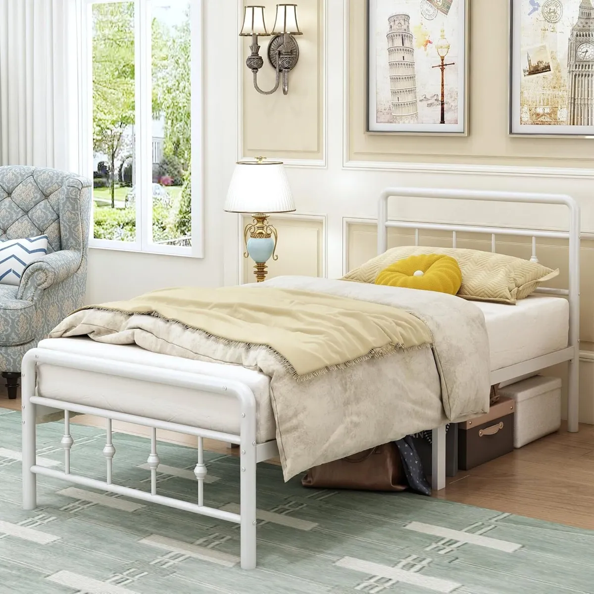 Bed Frame with Victorian Headboard and Footboard - Image 1