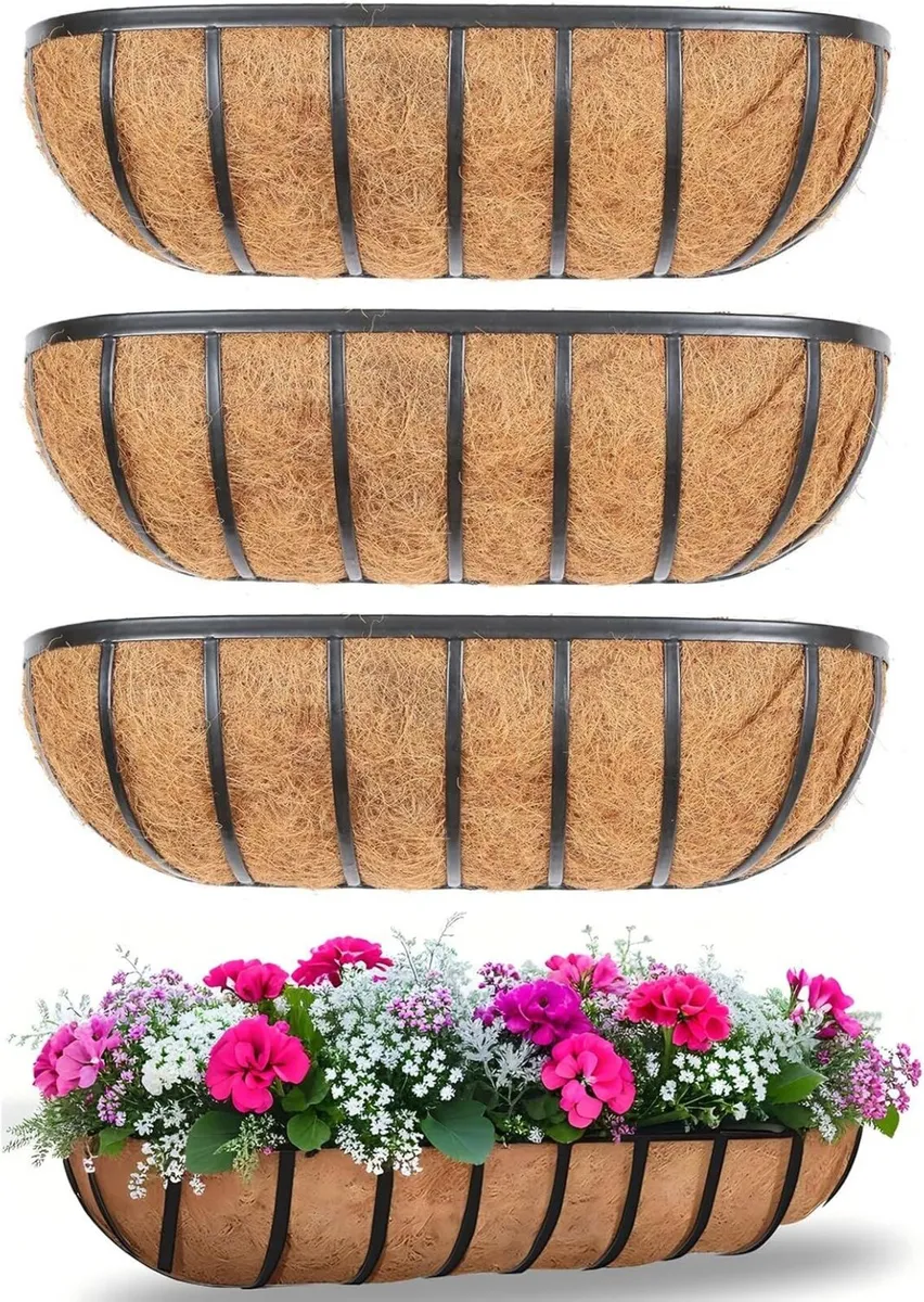4pcs Large Wall Trough Rail Planters - Image 1